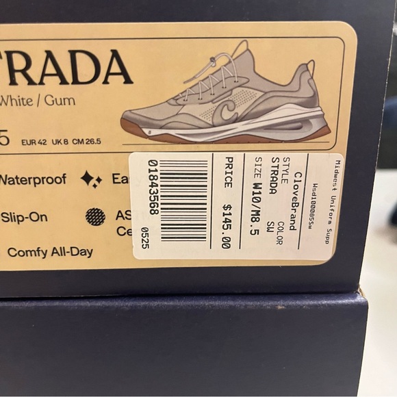 NIB Clove Strada Sneaker In Sand And White Multi Sizes - Picture 13 of 15